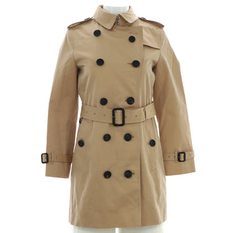 Burberry Women's Kensington Mid-Length Trench Coat Cotton