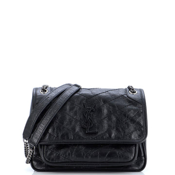 Saint Laurent Niki Chain Flap Bag Matelasse Chevron Leather Baby