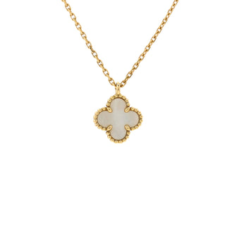 Van Cleef & Arpels Sweet Alhambra Pendant Necklace 18K Yellow Gold and Mother of Pearl