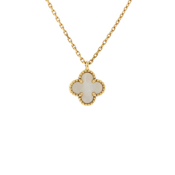 Van Cleef & Arpels Sweet Alhambra Pendant Necklace 18K Yellow Gold and Mother of Pearl