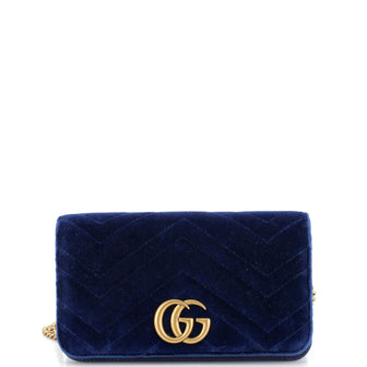 Gucci GG Marmont Chain Flap Bag Matelasse Velvet Mini