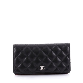 Chanel L-Yen Wallet Quilted Lambskin Long Black 2526402
