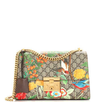 Gucci Padlock Shoulder Bag Tian Print GG Coated Canvas Medium