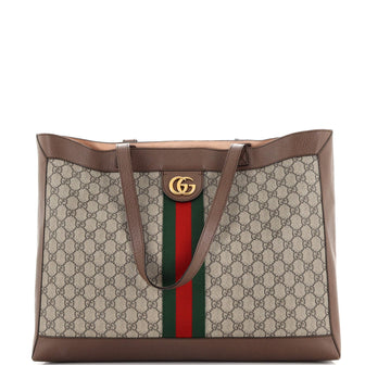 Gucci Ophidia Soft Open Tote GG Coated Canvas East West