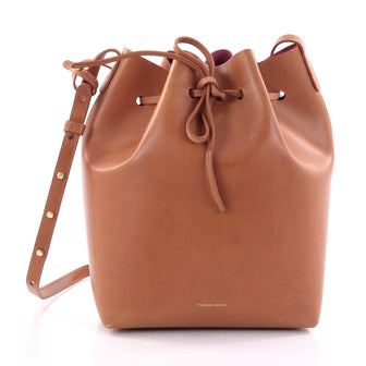 Mansur Gavriel Bucket Bag Leather Large Brown 2526601