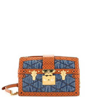 Louis Vuitton Trunk Clutch Malletage Denim with Monogram Leather