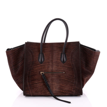 Celine Phantom Handbag Pony Hair Medium Brown 2526801