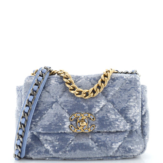 Chanel 19 Flap Bag Quilted Sequins Medium