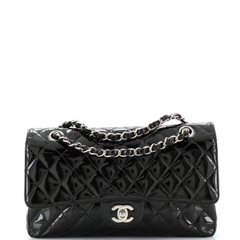 Chanel Classic Double Flap Bag Quilted Patent Medium