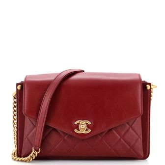 Chanel CC Envelope Flap Bag Quilted Calfskin Medium