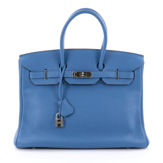 Hermes Birkin Handbag Blue Togo with Palladium Hardware 2528101
