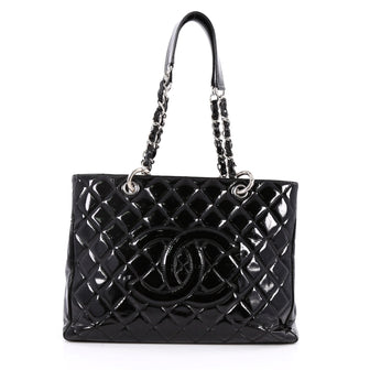 Chanel Grand Shopping Tote Quilted Patent Black 2528402