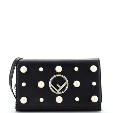 Fendi F is Fendi Wallet on Chain Pearl Embellished Leather