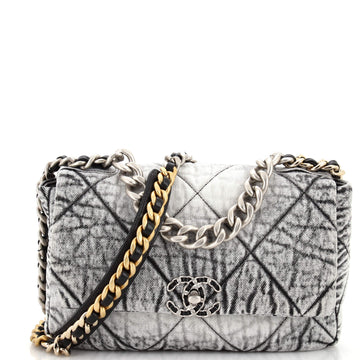 Chanel 19 Flap Bag Quilted Denim Medium