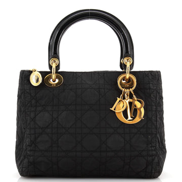 Christian Dior Vintage Lady Dior Bag Cannage Quilt Nylon Medium