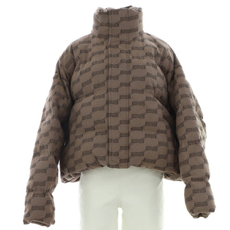 Balenciaga Women's Stand Collar Puffer Jacket Quilted BB Polyester