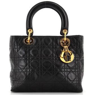 Christian Dior Vintage Lady Dior Bag Cannage Quilt Lambskin Medium
