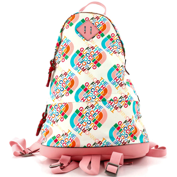 north face gucci backpack Gucci Gucci x The North Face Zip Backpack Printed Nylon Medium Multicolor  2529661