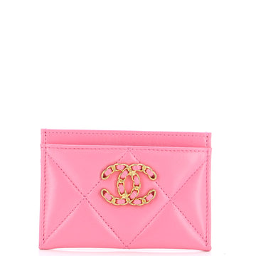 Chanel 19 Card Holder Quilted Leather