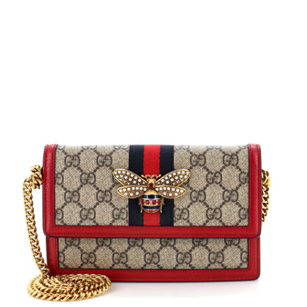 Gucci Queen Margaret Chain Wallet GG Coated Canvas Mini