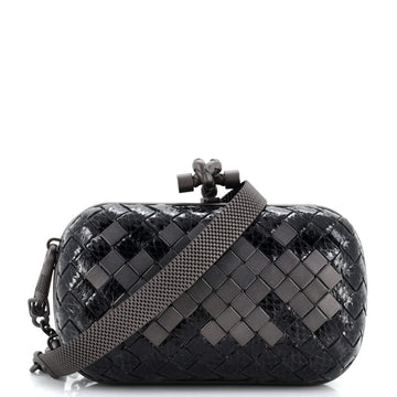 Bottega Veneta Mosaique Box Knot Clutch Ayers with Leather Small