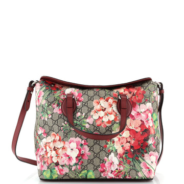 Gucci Signature Fold Over Tote Blooms Print GG Coated Canvas Medium