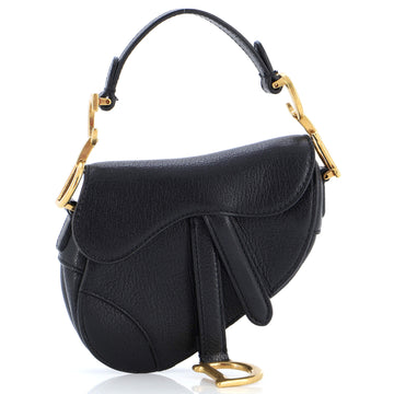 Christian Dior Saddle Handbag Leather Micro
