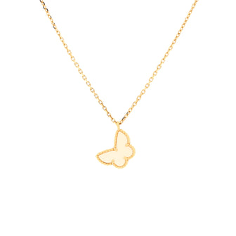 Van Cleef & Arpels Sweet Alhambra Butterfly Pendant Necklace 18K Yellow Gold and Mother of Pearl
