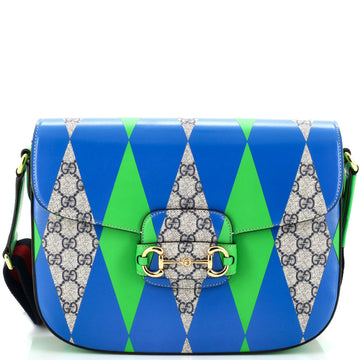 Gucci Horsebit 1955 Shoulder Bag Printed GG Coated Canvas Large
