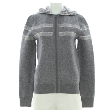Christian Dior Women's Logo Zip Reversible Hoodie Oblique Cashmere Blend