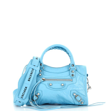 Balenciaga Logo Strap City Classic Studs Bag Leather Mini