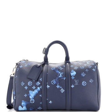 Louis Vuitton Keepall Bandouliere Bag Limited Edition Monogram Ink Watercolor Leather 40