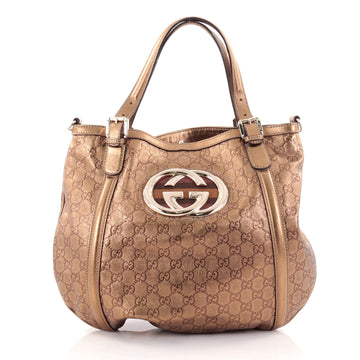 Gucci Britt Web Convertible Satchel Guccissima Leather 2531301