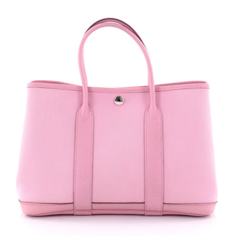 Hermes Garden Party Tote Toile and Leather 30 Pink 2531402