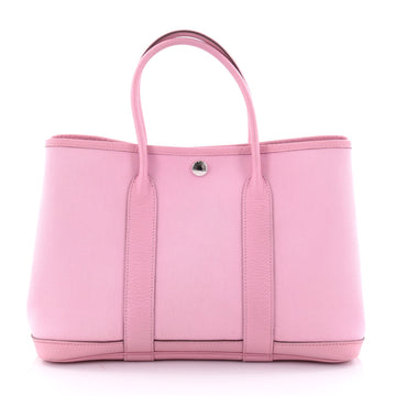 Hermes Garden Party Tote Toile and Leather 30 Pink 2531402