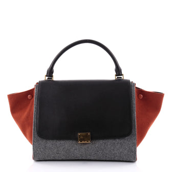 Celine Tricolor Trapeze Handbag Leather and Felt Medium 2531501
