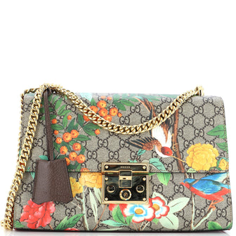 Gucci Padlock Shoulder Bag Tian Print GG Coated Canvas Medium