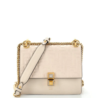 Fendi Kan I Bag Zucca Embossed Leather Small
