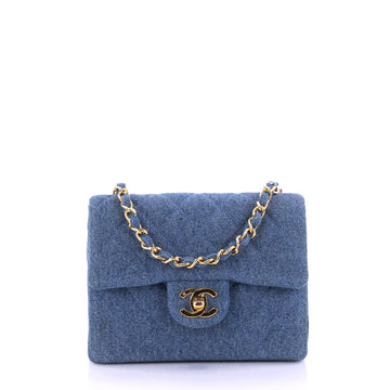 Chanel Vintage Square Classic Single Flap Bag Quilted blue 2532401