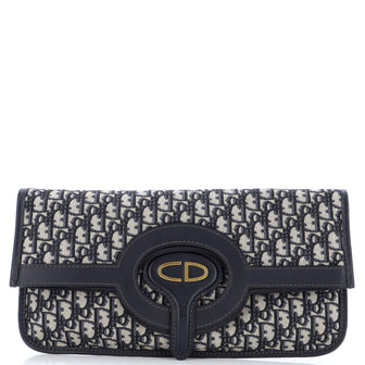 Christian Dior Fold Over Clutch Oblique Canvas