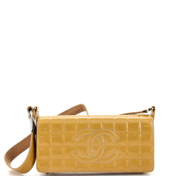 Chanel Chocolate Bar CC Flap Bag Quilted Patent East West