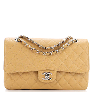 Chanel Vintage Classic Double Flap Bag Quilted Caviar Medium