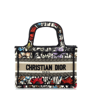 Christian Dior Book Tote Embroidered Canvas Mini