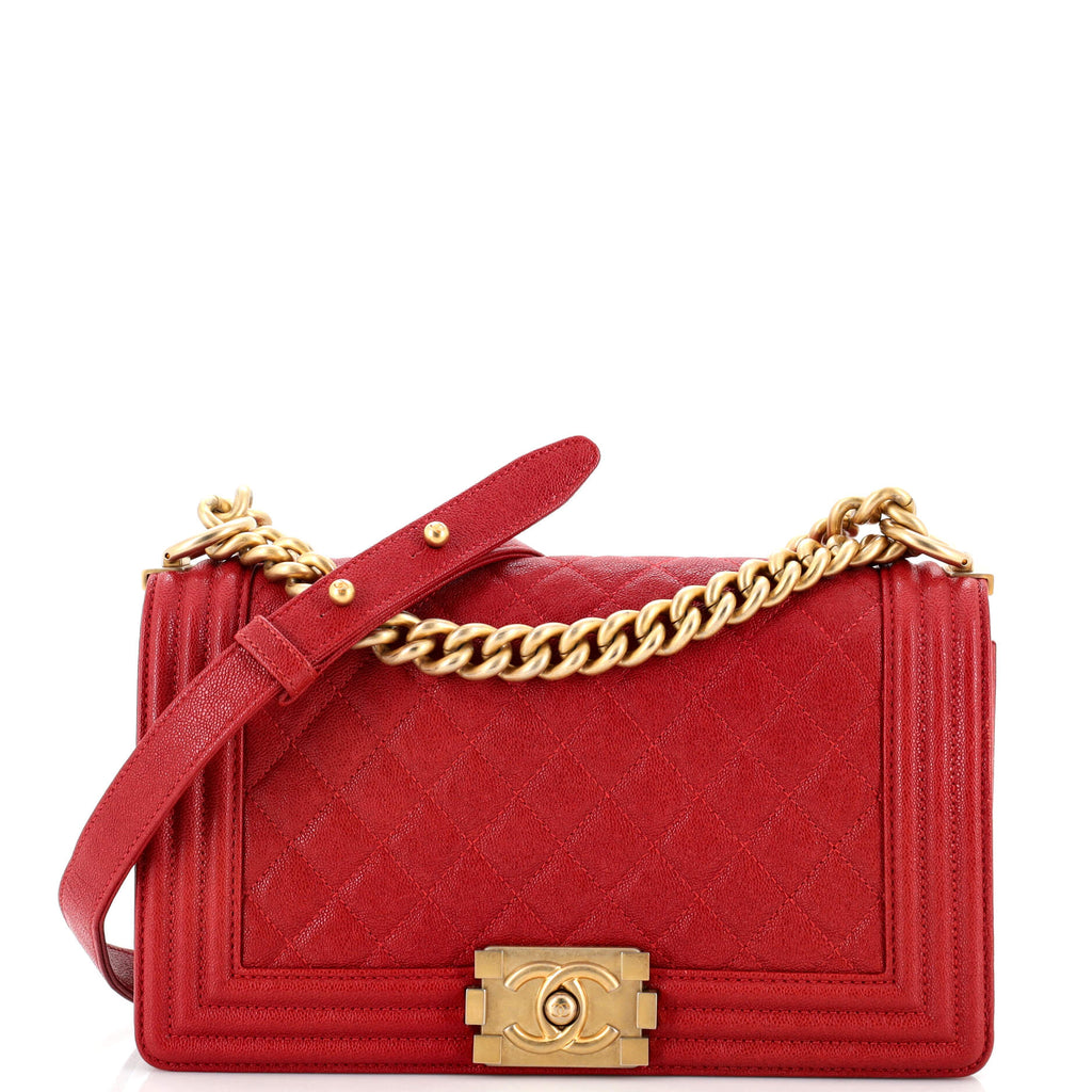 Boy Flap Bag Quilted Caviar Old Medium / red