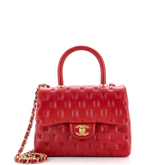 Chanel Paris-Rome Coco Top Handle Bag Cross Stitch Lambskin Small
