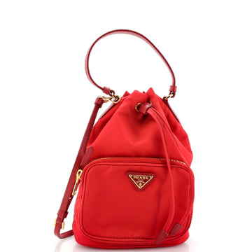 Prada Drawstring Bucket Bag Tessuto Small