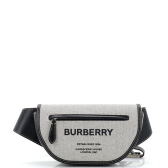 Burberry Olympia Bum Bag Leather and Canvas Small
