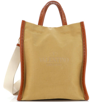 Valentino Garavani Identity Tote Canvas with Leather