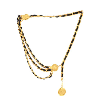 Chanel Vintage Multi-Chain Medallion Belt Metal and Leather