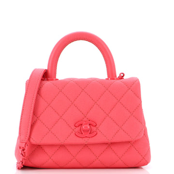 Chanel Coco Top Handle Bag Quilted Caviar Extra Mini